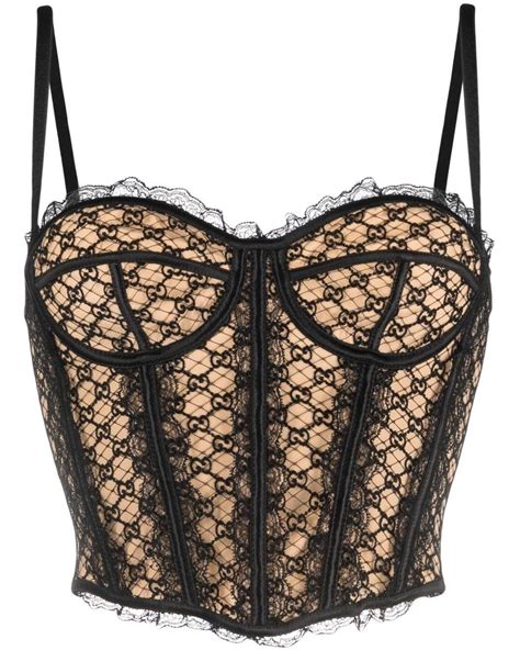 bustier gucci|GG net corset in black .